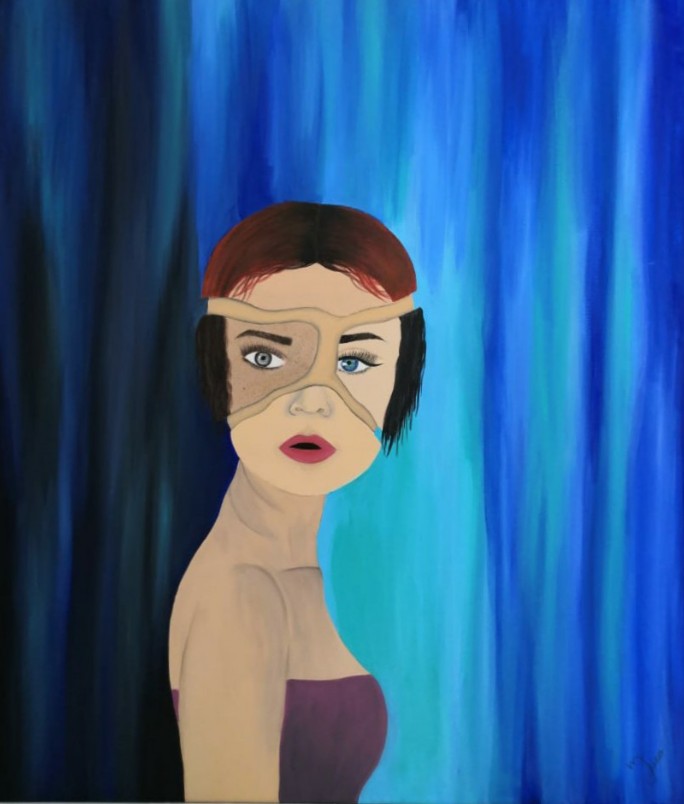 "UN AMOR DIVERSO" María Guadalupe Muñoz Luna Acrílico s/ lienzo. Esta obra se trata de amarse tal y como somos sin importar nuestro tono de piel, de ojos o cabello, es conformarse con lo que “nos tocó” y aprender a quererse. Se llama así ya que tiene partes de diferentes mujeres para que podamos apreciar la diversidad que hay entre nosotros. Intento que con esta obra se pueda llegar a amarse a uno mismo y no a la idea que pinta la sociedad sobre nosotros.